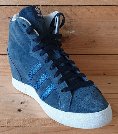 Adidas Basket Profi Up Wedge Suede Trainers UK8/US9.5/EU42 M20838 Navy Blue