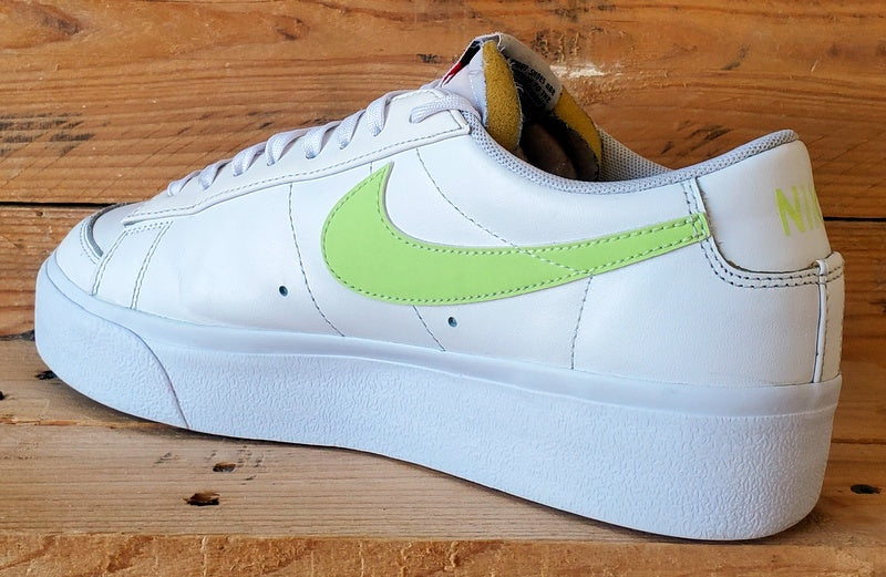 Nike Blazer Platform Low Leather Trainers UK7.5/US10/EU42 DJ0292-102 White/Lemon