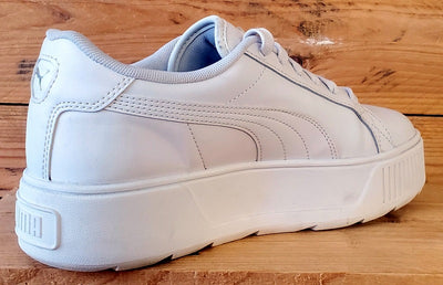 Puma Karmen Platform Low Leather Trainers UK6.5/US9/EU40 384615-01 Triple White