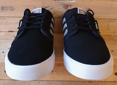 Adidas Seeley Low Textile/Suede Trainers UK10.5/US11/EU45 B27611 Black/White