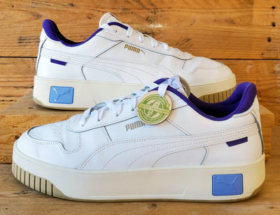 Puma Carina Street Low Leather Trainers UK8/US10.5/EU42 389390-04 White/Purple