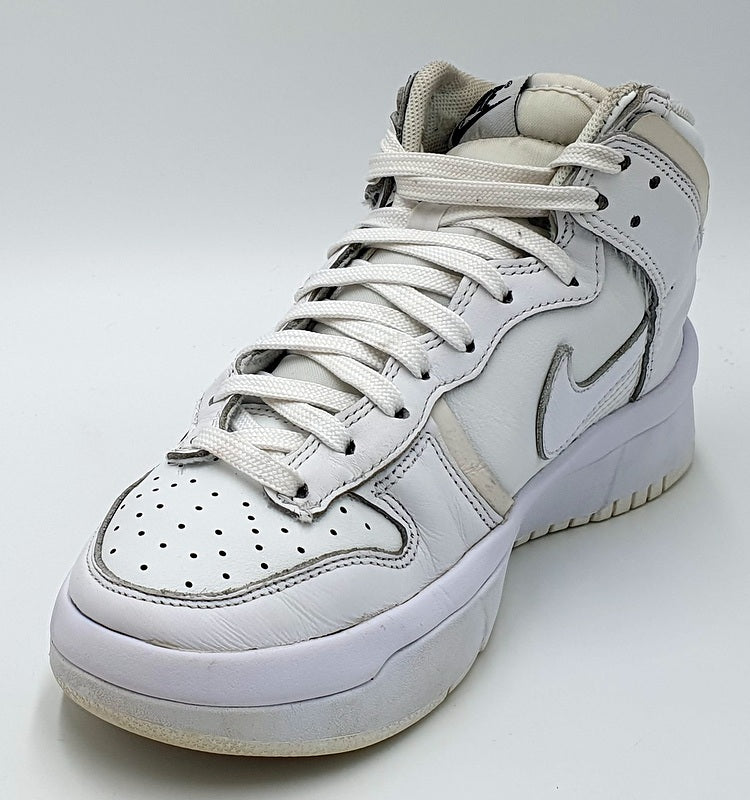 Nike Dunk High Rebel Leather Trainers DH3718-100 Triple White UK4/US6.5/EU37.5