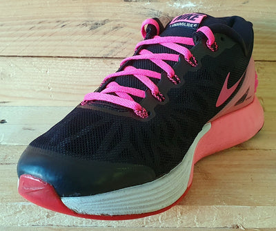Nike Lunarglide 6 Low Textile Trainers UK6/US6.5Y/EU39 654156-001 Black/Pink