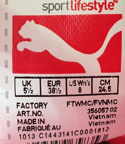 Puma High Cut Textile Trainers 356057 02 Salmon/White UK5.5/US8/EU38.5