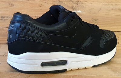 Nike Air Max 1 Low Woven Suede Trainers UK10/US11/EU45 725232-001 Black