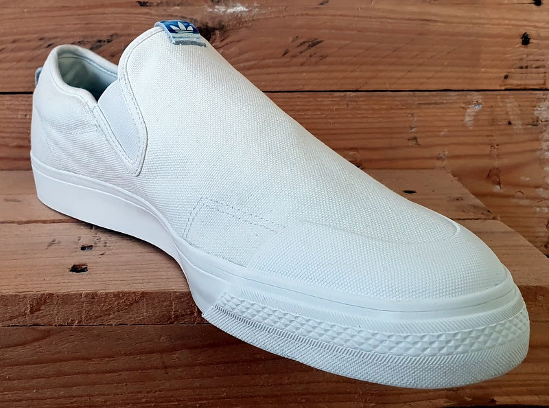 Adidas Nizza Low Slip On Canvas Trainers UK12/US12.5/EU47 GZ1024 Cream/White