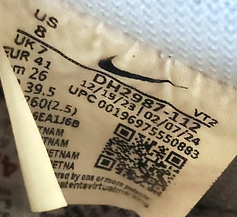 Nike Court Vision Low Leather Trainers UK7/US8/EU41 DH2987-112 White/Grey