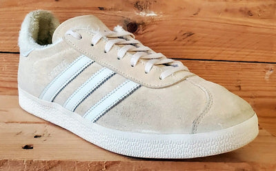 Adidas Gazelle Low Suede Trainers UK8.5/US9/EU42.5 EE5501 Ecru Tint/White