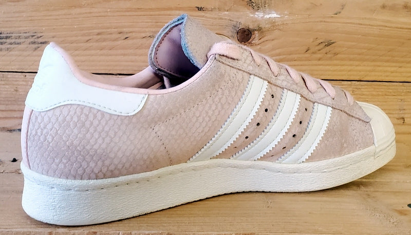Adidas Superstar 80s Low Suede Trainers UK6.5/US8/EU40 S75059 Blush Pink/White
