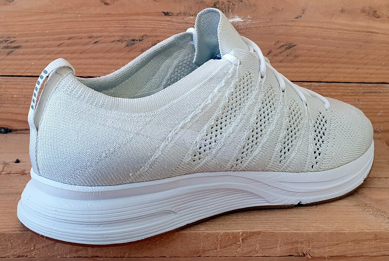 Nike Flyknit Low Trainers UK7.5 US8.5 EU42 AH8396 102 Triple White Gum VintageTrainers