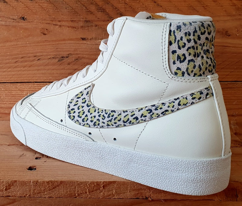 Nike Blazer Mid 77 Leather Trainers UK6.5/US9/EU40.5 DH9633-100 Lemon Leopard