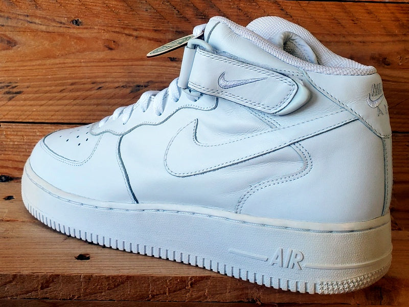 Nike Air Force 1 Mid Leather Trainers UK9.5/US10.5/E44.5 306352-113 Triple White