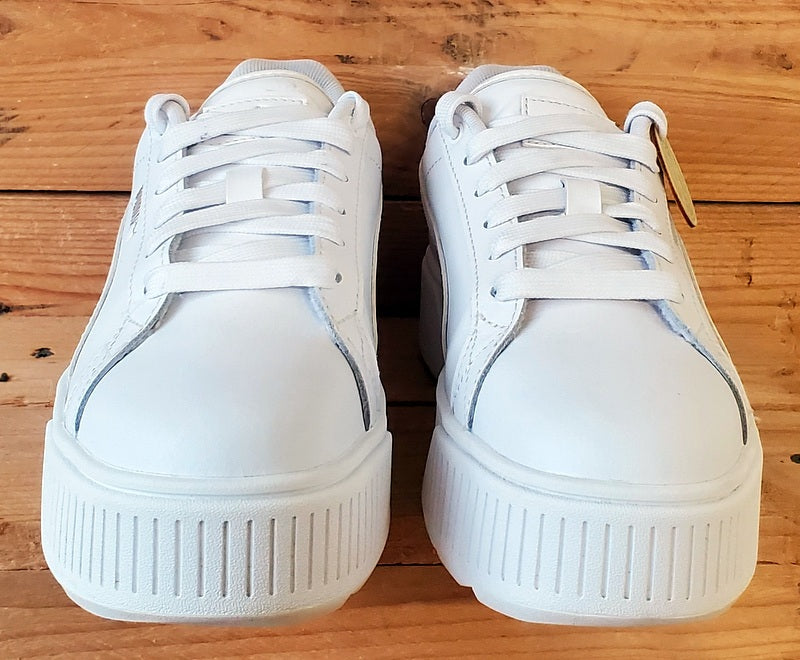 Puma Karmen Platform Low Leather Trainers UK6.5/US9/EU40 384615-01 Triple White