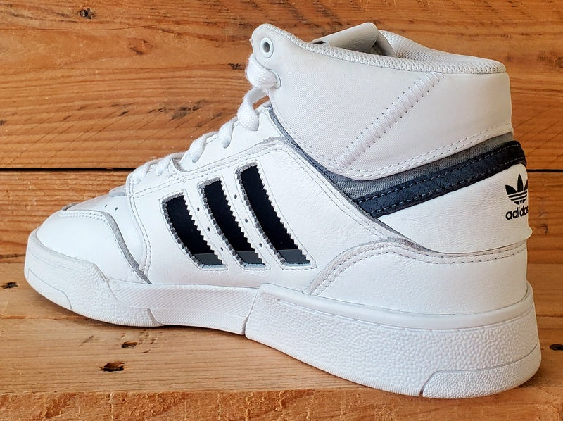 Adidas Drop Step Mid Leather Trainers UK6/US6.5/EU39 FZ5979 White/Black
