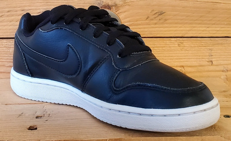Nike Ebernon Low Leather Trainers UK4/US6.5/EU37.5 AQ1779-001 Black/White