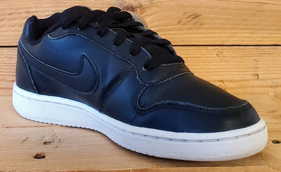 Nike Ebernon Low Leather Trainers UK4/US6.5/EU37.5 AQ1779-001 Black/White