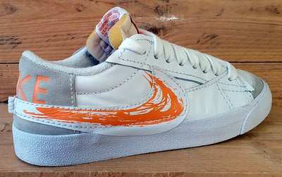 Nike Blazer 77 Jumbo Low Leather Trainers UK8/US9/EU42.5 DX2648-100 White/Orange