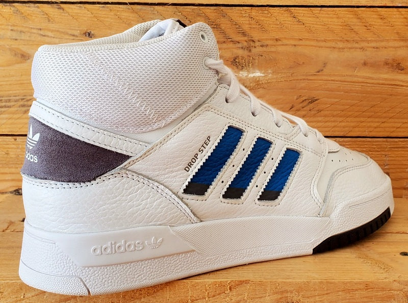 Adidas Drop Step Mid Leather Trainers UK8.5/US9/EU42.5 IF0900 White/Blue