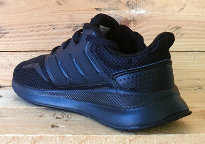 Adidas Run Falcon K Textile Low UK2/US2.5/EU34 F36549 Triple Black