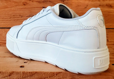 Puma Karmen Platform Low Leather Trainers UK6.5/US9/EU40 384615-01 Triple White