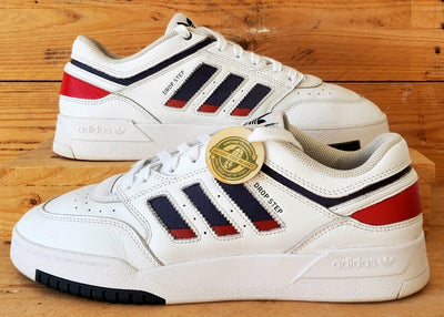 Adidas Drop Step Low Leather Trainers UK9/US9.5/EU43 IE6225 White/Black/Red