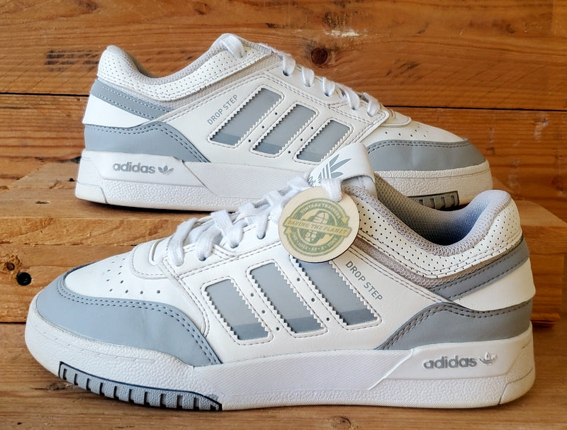 Adidas Drop Step Low Leather Trainers UK5/US5.5/EU38 IG1054 White/Grey