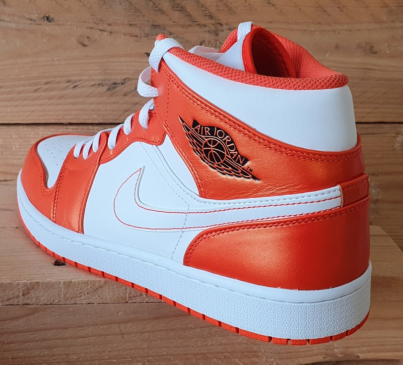 Nike Air Jordan 1 Mid Leather Trainers UK11/US12/EU46 DM3531-800 Metallic Orange