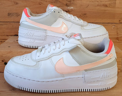 Nike Air Force 1 Shadow Low Trainers UK6/US8.5/E40 DH3896-100 Crimson Tint/White