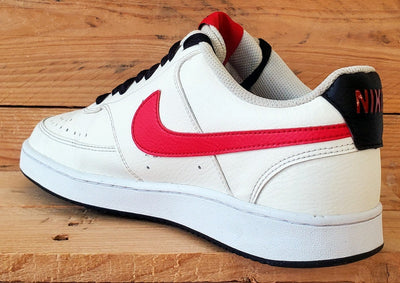 Nike Court Vision Low Leather Trainers UK8/US9/EU42.5 DH2987-102 White/Red