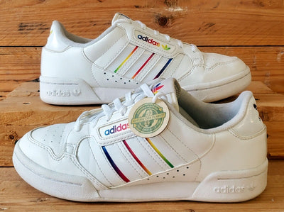 Adidas Continental 80 Low Leather Trainers UK4.5/US5/EU37 GY3127 White/Rainbow