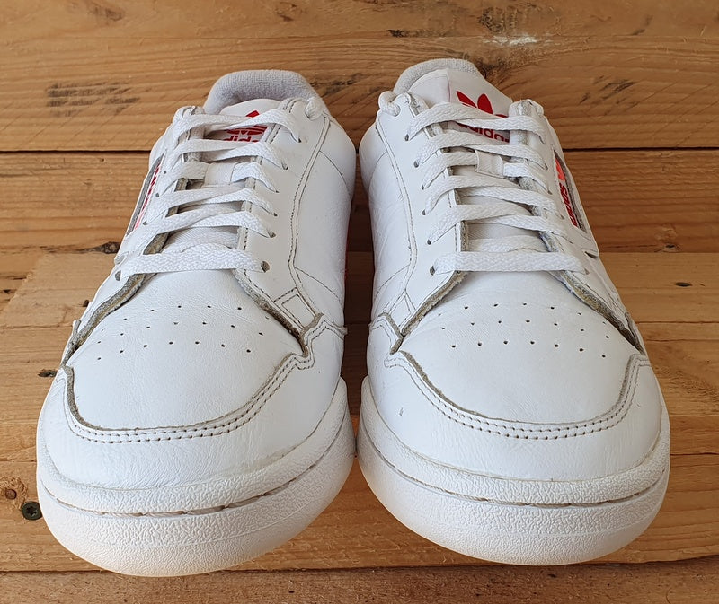 Adidas Continental 80 Low Leather Trainers UK9/US10.5/E43 EE5562 White/Flash Red