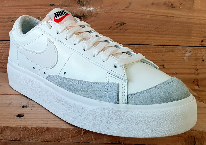 Nike Blazer Platform Low Leather Trainers UK5.5/US8/EU39 DJ0292-105 Sail Grey