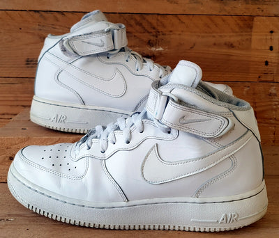 Nike Air Force 1 Mid Leather Trainers UK9/US10/EU44 315123-111 Triple White