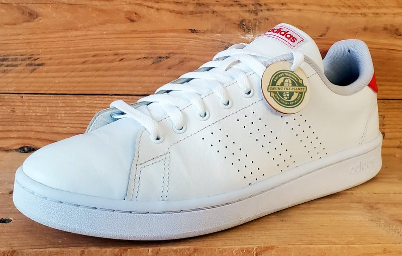 Adidas Neo Advantage Low Leather Trainers UK10/US10.5/EU44.5 F36422 White/Red