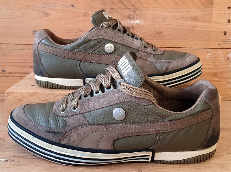 Puma Classics Low Leather/Suede Trainers UK10/US11/EU44 345490 02 Khaki Green