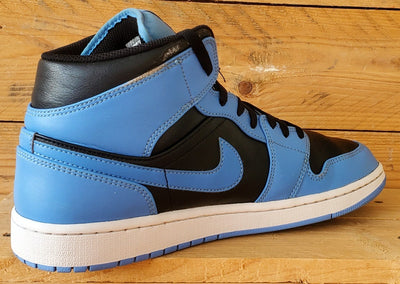 Nike Air Jordan 1 Mid Leather Trainers UK9/US10/EU44 DQ8426-401 Black/Blue