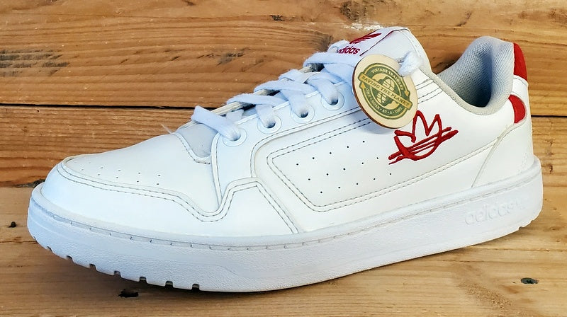 Adidas Originals NY 90 Low Leather Trainers UK8/US8.5/EU42 FZ2250 White/Red