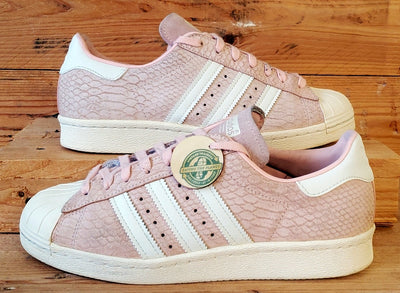 Adidas Superstar 80s Low Suede Trainers UK6.5/US8/EU40 S75059 Blush Pink/White