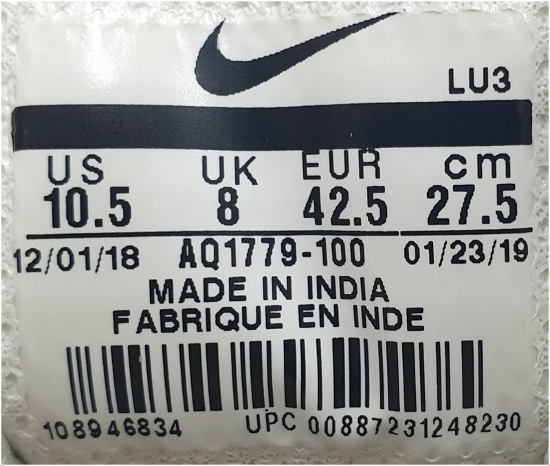 Nike Ebernon Low Leather Trainers AQ1779-100 Triple White UK8/US10.5/EU42.5