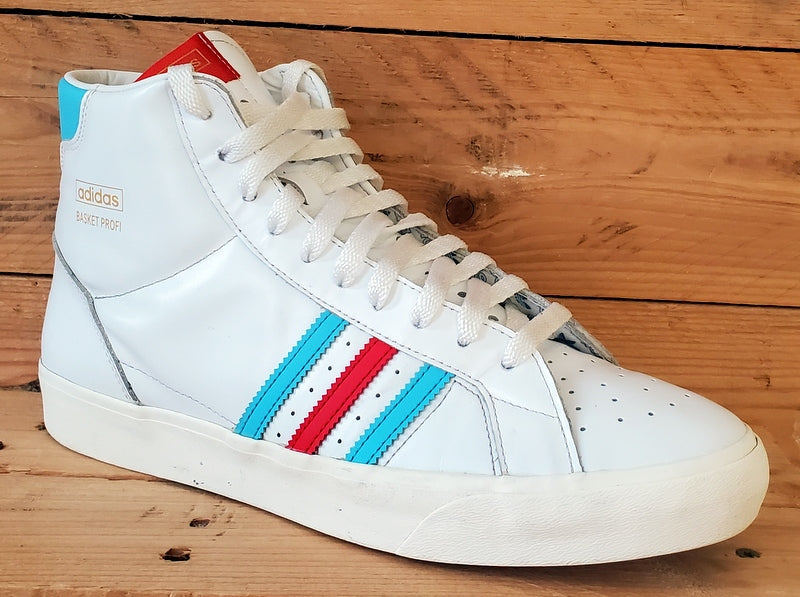 Adidas Basket Profi Mid Leather Trainers UK10/US10.5/E44.5 FW5000 White/Blue/Red