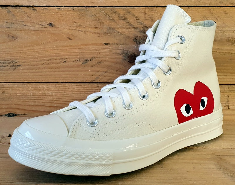 Converse Comme Des Garcons Play High Canvas Trainers UK8/US8/EU41.5 50205C Cream