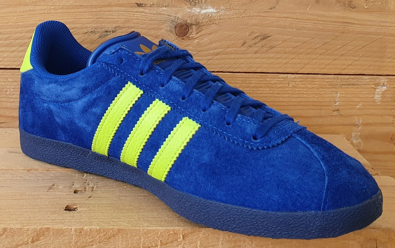 Adidas Gazelle Low Suede Trainers UK9/US9.5/EU43 FZ2686 Blue/Volt Yellow