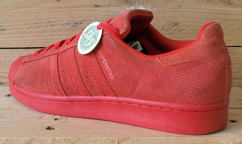 Adidas Superstar Low Suede Trainers UK9/US9.5/EU43 S79475 Triple Red