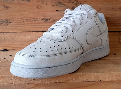 Nike Court Vision Next Nature Low Leather Trainers UK9/US10/E44 DH2987-100 White