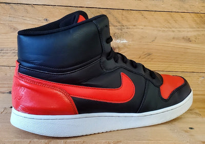 Nike Ebernon Mid Leather Trainers UK10/US11/EU45 AQ1773-005 Black/Red/White