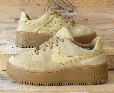 Nike Air Force 1 Sage Low Suede Trainers CT3432-700 Club Gold UK5/US7.5/EU38.5