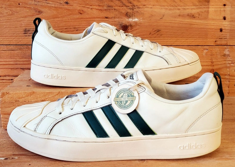 Adidas Streetcheck Low Leather Trainers UK10.5/US11/E45 ID6061 Cream White/Green