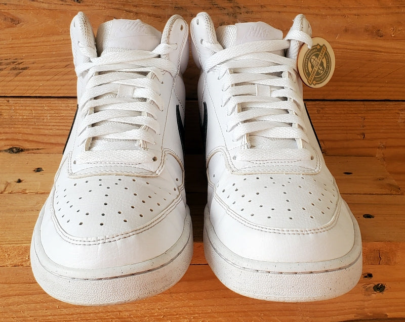 Nike Court Vision Mid Leather Trainers UK7/US8/EU41 DN3577-101 White/Black