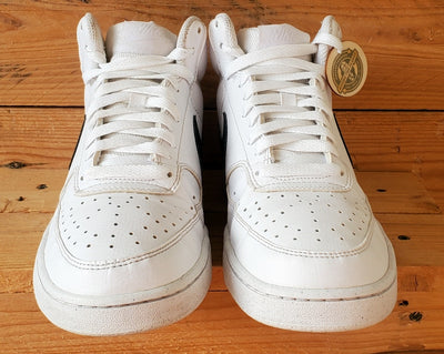 Nike Court Vision Mid Leather Trainers UK7/US8/EU41 DN3577-101 White/Black