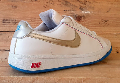 Nike Main Draw Low Leather Trainers UK5.5/US6Y/EU38.5 354592-104 White/Blue/Gold